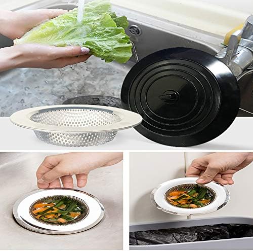 Seatery 4PCS Kitchen Sink Stopper Strainer, 6 Inch Round Large