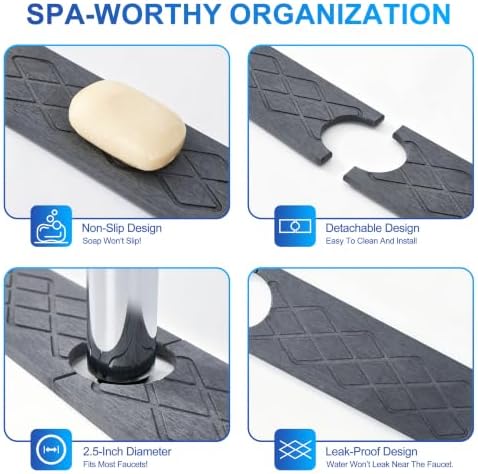 Faucet Mat for Kitchen Sink, Splash Guard with Cup Coaster