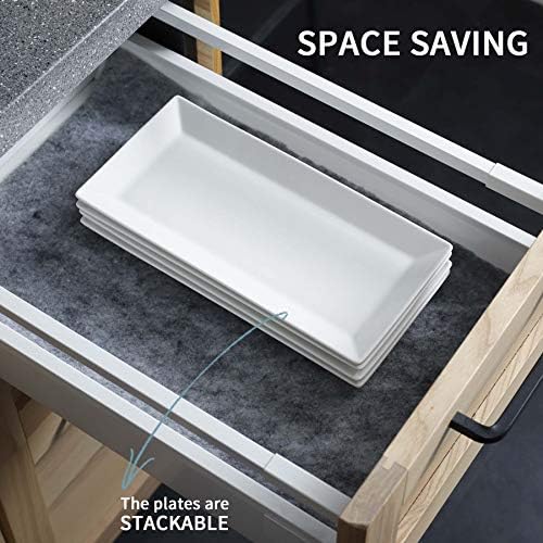 Sweese Porcelain Serving Tray, 12 Inch Rectangle Plates for Sushi