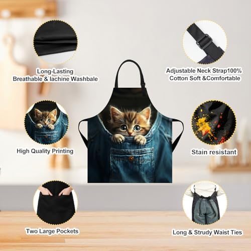Apron Home Kitchen Cooking Baking Gardening for Women Men with