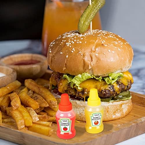 4 Pieces Mini Ketchup Bottles for Lunch Box, 25ml Salad Dressing