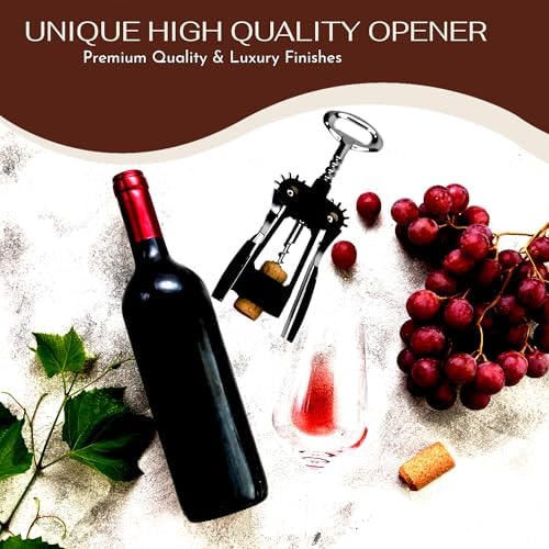 The Wine Chic Heavy Duty Winged Wine Opener, Durable Corkscrew Wine