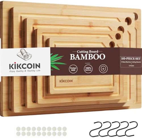 Bamboo cutting board set. A categorized cutting board set.