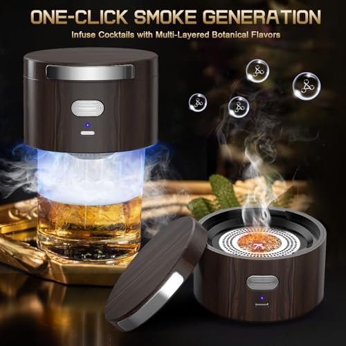 Electric Whiskey Smoker Kit with 6 Flavor Wood Chips, Old Fashioned