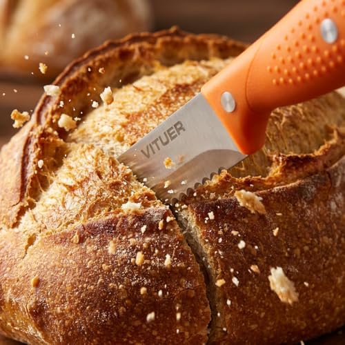 VITUER Bread Knife with Cover, 8-Inch Blade