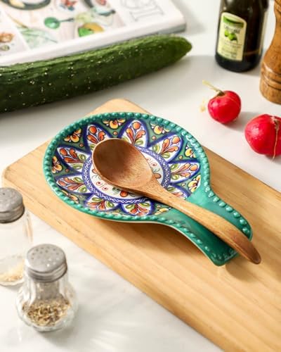 Glowworm Ceramic Spoon Rest for Stove Top, 7.7 Inch Coffee Spoon