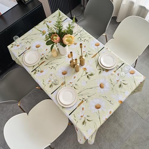 Vinyl Tablecloth with Flannel Backing - Waterproof, Oil-Proof, Easy to