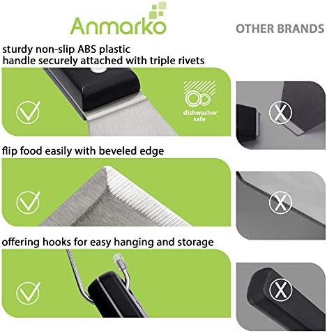 Anmarko Grill Spatula Set - Long Metal Spatula Spatula - Griddle