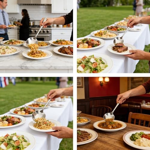 4-Piece Serving Spoons, 18/8 stainless steel Spoon, Large Buffet