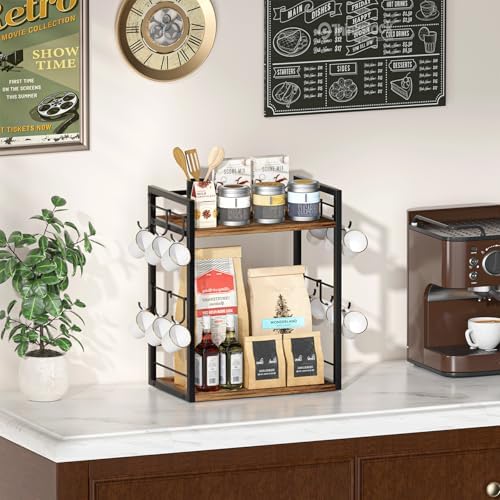 Dorhors Coffee Bar Organizer,Mug Holder,Station Organizer Kitchen