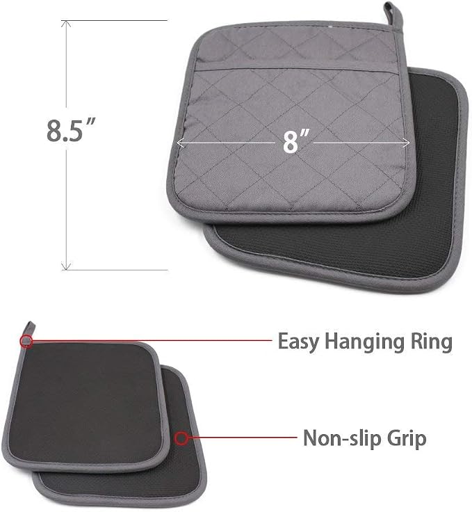 2Pcs Cotton and Neoprene Oven Pads Pot Holders - Image 2