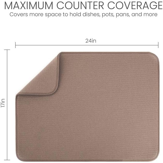 Bellemain XL Dish Mat 24" x 17" Microfiber Dish Drying Mat, Super absorbent - Image 7