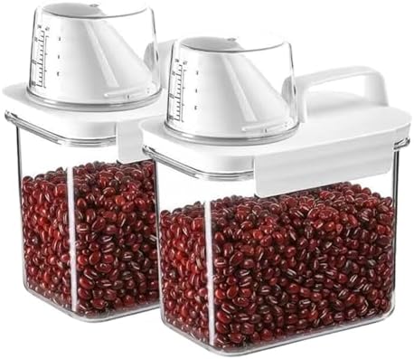 2Pcs Rice Dispenser Storage Containers, 1.1L Small Rice Bucket with