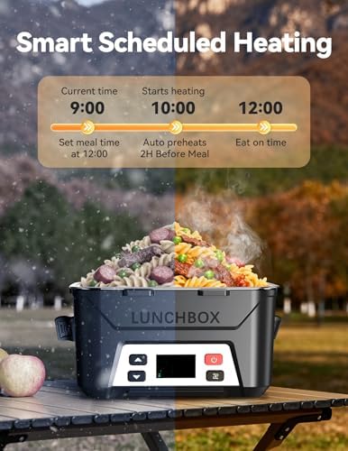 EAST OAK Heated Lunch Box, Battery Powered, Automatic Heating