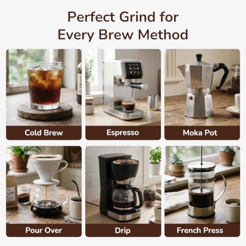 Canoly Electric Burr Coffee Grinder, 48 Grind Settings