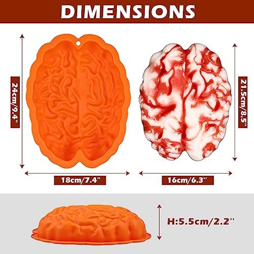 Webake Brain Jello Mold Silicone Brain Gelatin Cake Molds 9 Inch