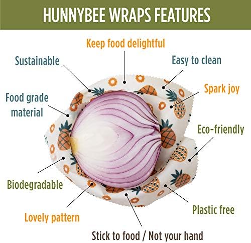 Trifecta Living Co. Versatile Beeswax Wraps,Set of 7-Fresh Food