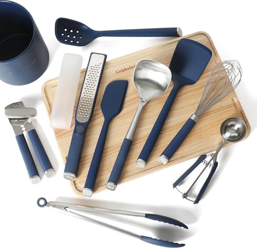 Calphalon Edge 10-Piece Kitchen Utensil Set, Navy Blue