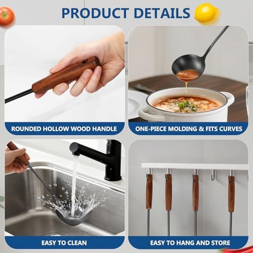 304 Stainless Steel Kitchen Utensils Set, 4 Pcs, Black