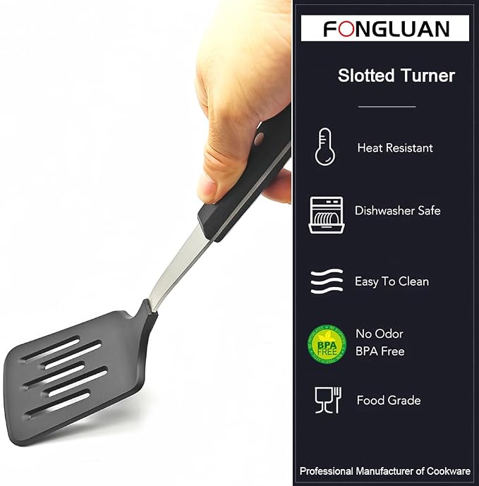 Stainless Steel Cooking Slotted Turner - Image 5