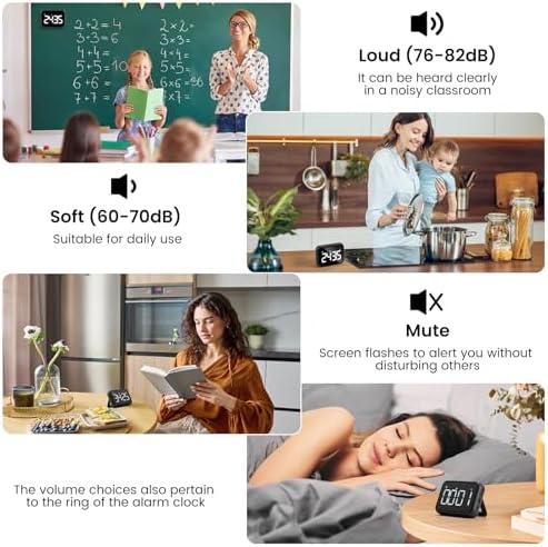 USB Rechargeable Digital Kitchen Timer, Large LCD Display