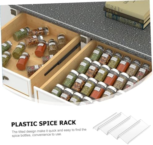 VOSAREA Expandable Acrylic Spice Rack Drawer Organizer Tray