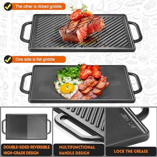 GGC Cast Iron Reversible Griddle