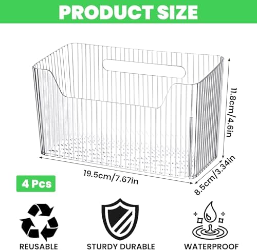 4-Pack Adhesive Cabinet Door Organizer Set, Clear Inside Cabinet Door