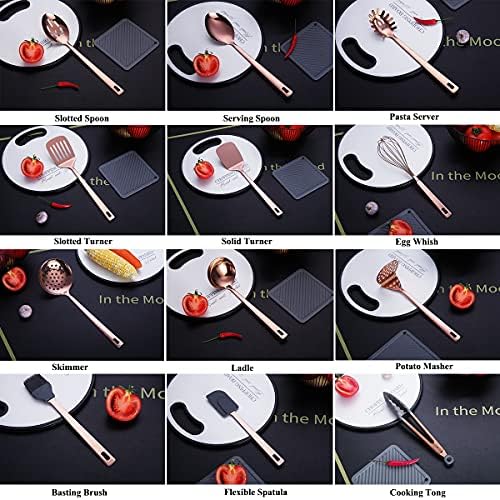 Copper 13-Piece Stainless Steel Kitchen Utensil Set
