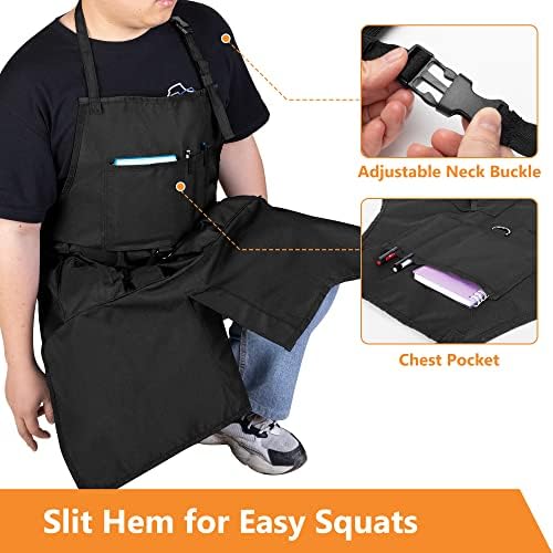HODRANT Large BBQ Grilling Apron for Men with Pockets & Slit Hem