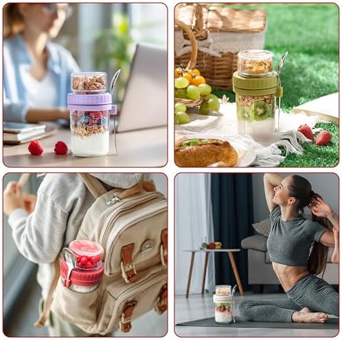 Danmu 4 Pack 21 oz Glass Overnight Oats Containers
