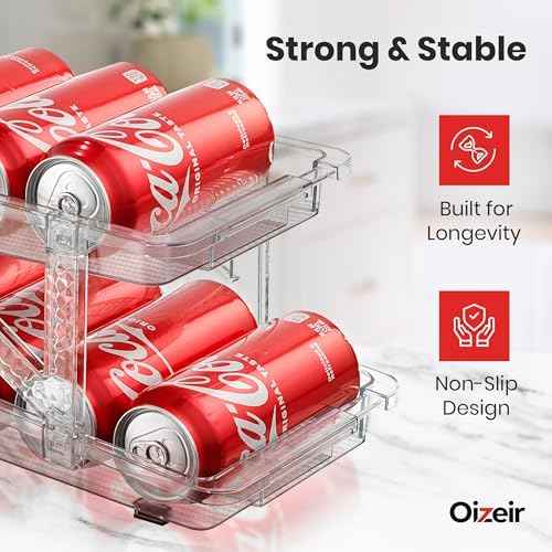 Expandable Soda Can Dispenser For Fridge - 2-Pack - Clear Transparent