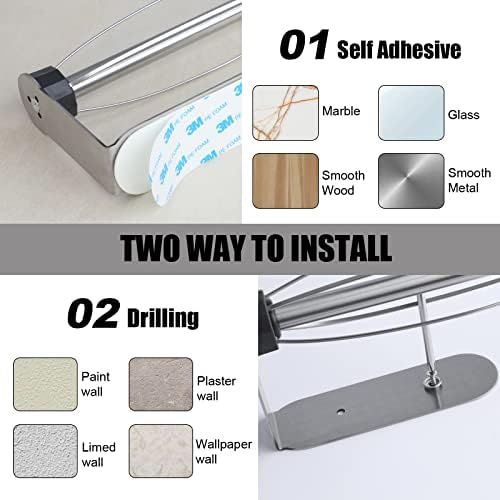 2 Pack Stainless Steel Paper Towel Holders