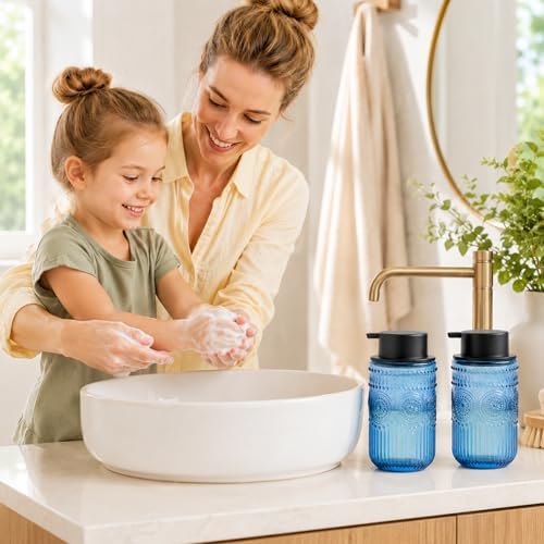 Glass Foaming Hand Soap Dispenser, Refillable Glass Foam Soap