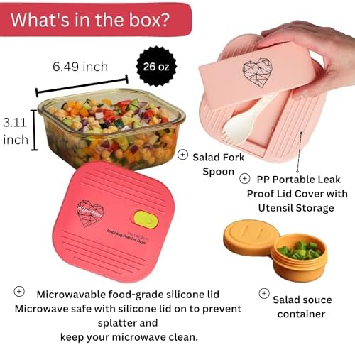 AI LOVE PEACE Microwave Ramen Bowl & Glass Meal Prep Container Bundle