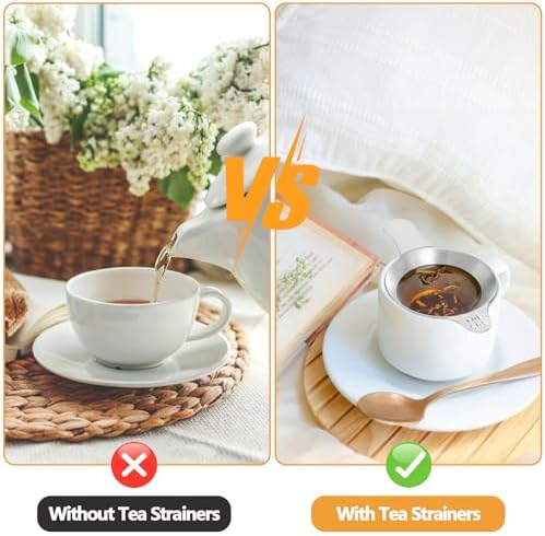 WUWEOT 6 Pcs Different Size Fine Mesh Tea Strainers, 304 Stainless