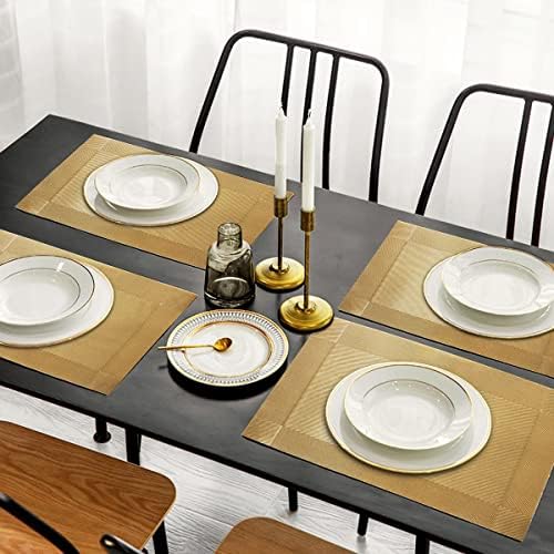 Trophable Placemats Set of 6 Table Placemats Heat Resistant Woven