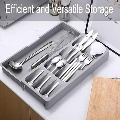 Flatware Drawer Organizer, Silverware Organizer Storage Utensil Tray