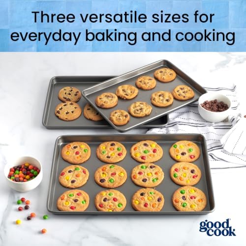 GoodCook Everyday Nonstick Baking Sheet Set, 3 Pack Includes Small