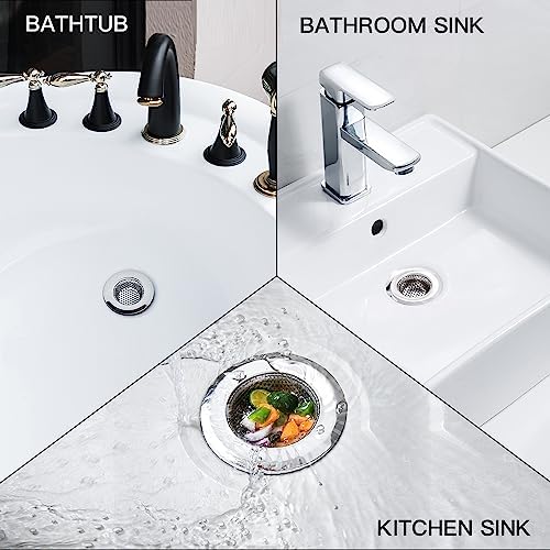 CORNERJOY 4 Pack Heavy Duty Stainless Steel Kitchen Sink Drain