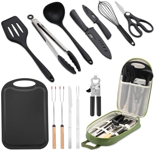 Wesqunie Camping Cooking Utensils Set for Outdoor BBQ