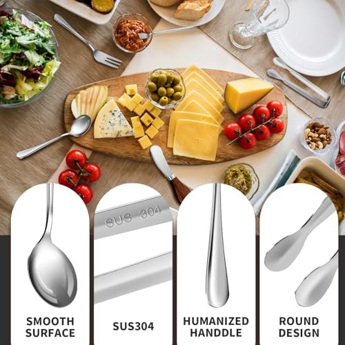 Charcuterie Boards Accessories(29 PCS) Cheese Spreaders for Charcuterie Board Mini Serving Spoon Fork Tongs Blank Toothpick Flags Bowl