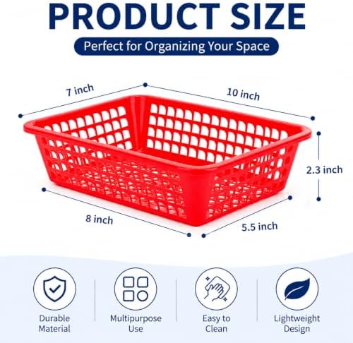 Jucoan Classroom Storage Baskets, 20 Pack, 10 x 7 x 2.5 Inch