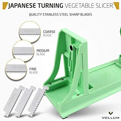 Vollum Vegetable Spiralizer with 4 Blades Straight and Serrated