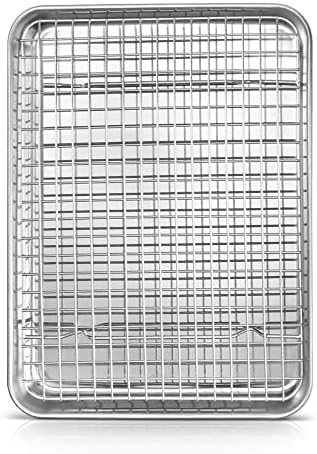 Joyfair 12.5” Baking Sheet Pan with Rack, Stainless Steel Toaster Oven