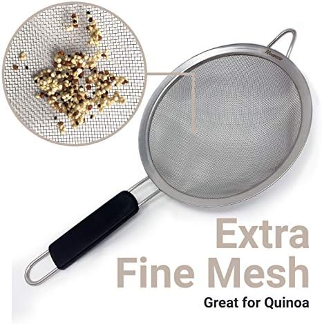 Fine Mesh Strainer Set of 3, Stainless Steel with Insulated Handle