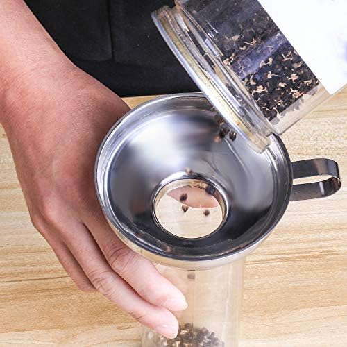 3 Pack Canning Funnels,Stainless Steel Kitchen Funnel with Jar Tongs