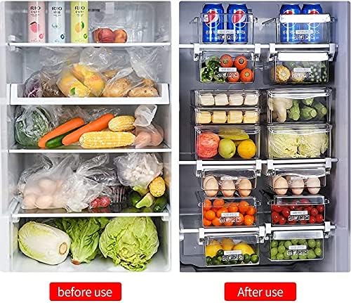 Refrigerator Pull Out Bin,Fridge Drawer Organizer, Refrigerator