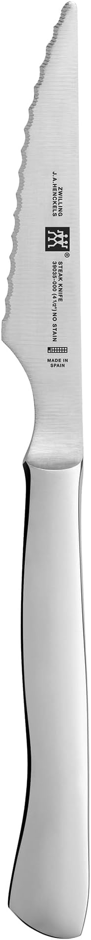 ZWILLING 4-pc Stainless Steel Serrated Steak Knife Set, made in Spain - Image 3