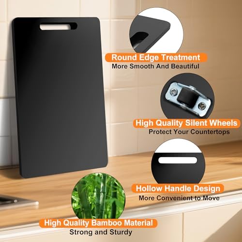 Bamboo Appliance Slider, Elegant Sliding Tray for Coffee Maker & Heavy